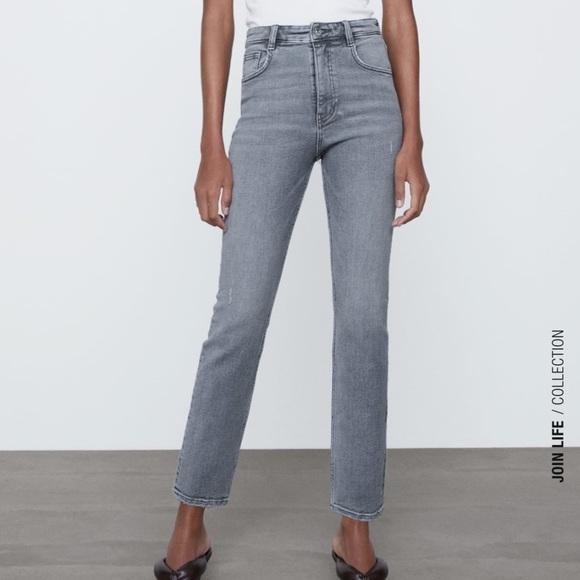 ZARA Vintage Hi-Rise Skinny Jeans Size 14 Gray BNWT - Picture 4 of 7